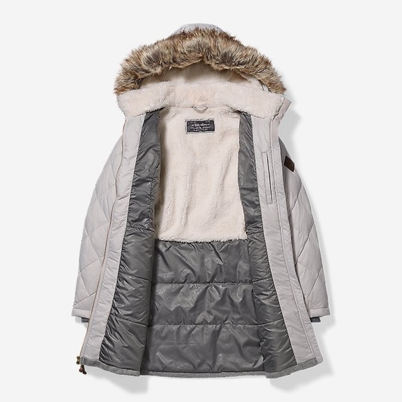 Eddie Bauer Lanely Hybrid Down Parka Jacket Gray - Picture 3 of 16